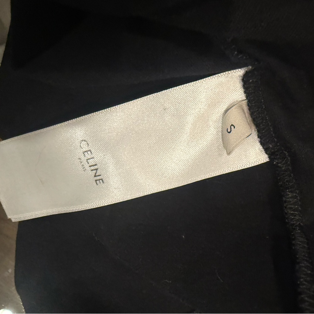 Celine Black Logo Short Sleeve Tee - Picture 7 of 7